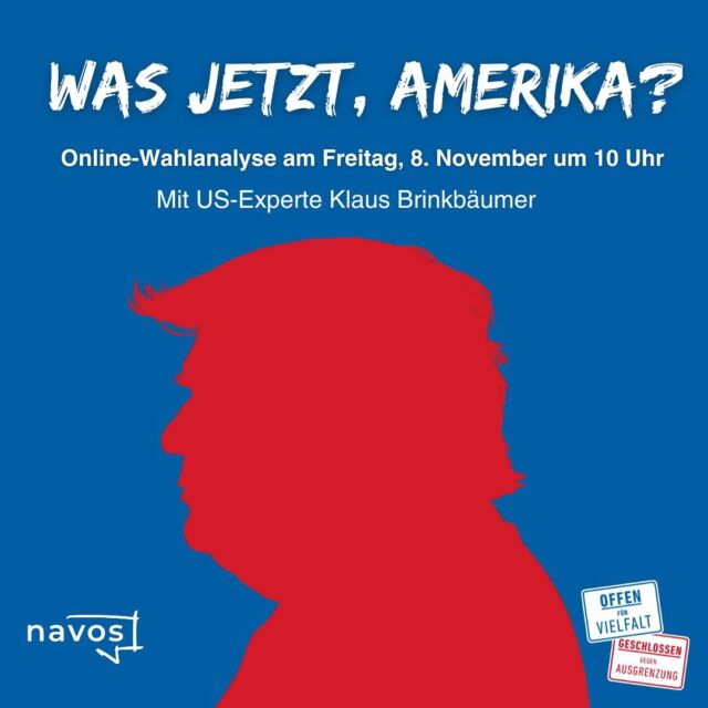 📣 Ist die Demokratie in den USA noch zu retten? Es steht fest: Donald Trump wird der 47. Präsident in den USA. Gemeinsam mit den Republikanern erlangen er die Mehrheit im Senat und im Repräsentantenhaus. Damit versammelt er beide Kammern hinter sich. 

Das Kopf an Kopf rennen ist entschieden. Die tiefe Spaltung der amerikanischen Gesellschaft bleibt. Bei unserem Online-Morning-Briefing „Was jetzt, Amerika?“ werden wir gemeinsam mit Euch am Freitag, 08. November um 10 Uhr, gute 90 Minuten, den Ausgang der Wahl analysieren. Wir fragen uns: Welche Auswirkungen hat die kommende Amtszeit auf die USA und Europa? 

Für eine fundierte Einschätzung konnten wir den ZEIT-Journalisten und renommierten Autoren @kbrinkbaeumer gewinnen. Klaus Brinkbäumer war Chefredakteur des SPIEGEL und vorher 17 Jahre lang Reporter, Korrespondent und Autor des Nachrichtenmagazins. Seine Reportagen gewannen den Egon-Erwin-Kisch-Preis, den Henri-Nannen-Preis und den Deutschen Reporterpreis. Heute schreibt Klaus Brinkbäumer für das Wochenmagazin ZEIT. Alle 14 Tage liefert er im ZEIT Podcast „Ok, America?“ Einblicke in die amerikanische Politik. 
 
Interesse teilzunehmen? Einige Plätze haben wir noch. Dann einfach eine kurze E-Mail an kontakt@offenfuervielfalt.de senden und zum Online-Morning-Briefing anmelden. Im Anschluss versenden wir einen Link für das Online-Meeting via Microsoft-Teams. 

➡️ Unterstützt werden wir bei der Veranstaltung von unseren Kooperationspartner navos - Public Dialogue Consultants GmbH. Wir freuen uns auf den Austausch!

#usa #president #wahlanalyse #offenfürvielfalt